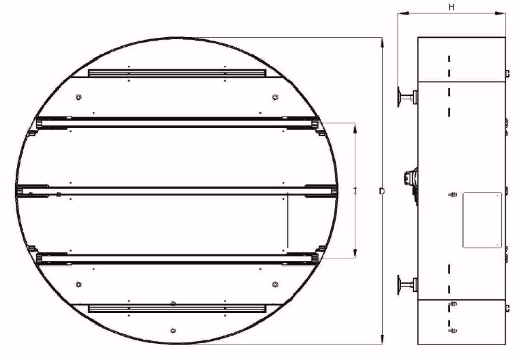 DIMENSIONI TAVOLA ROTANTE A CATENE